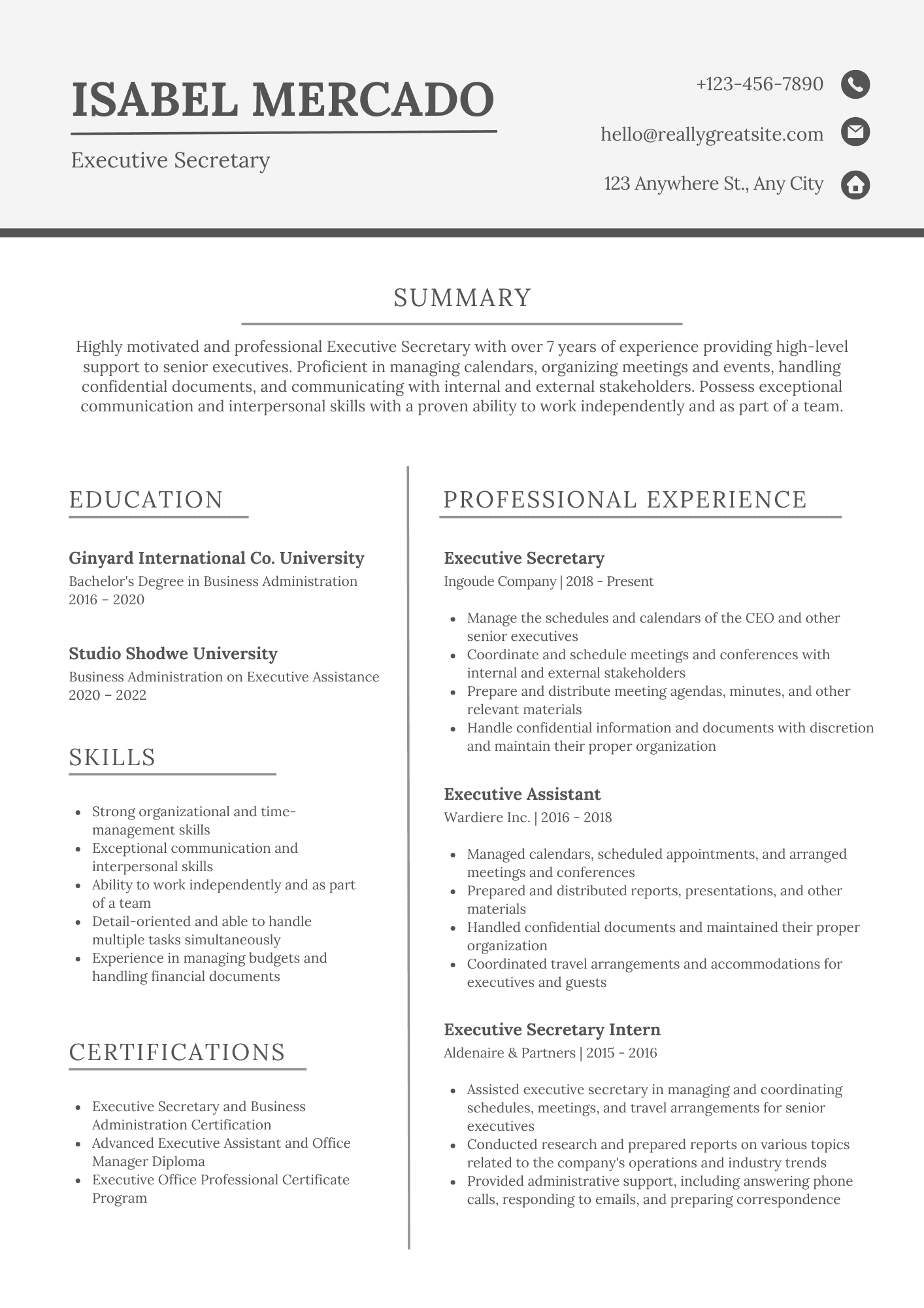 Resume Template 7