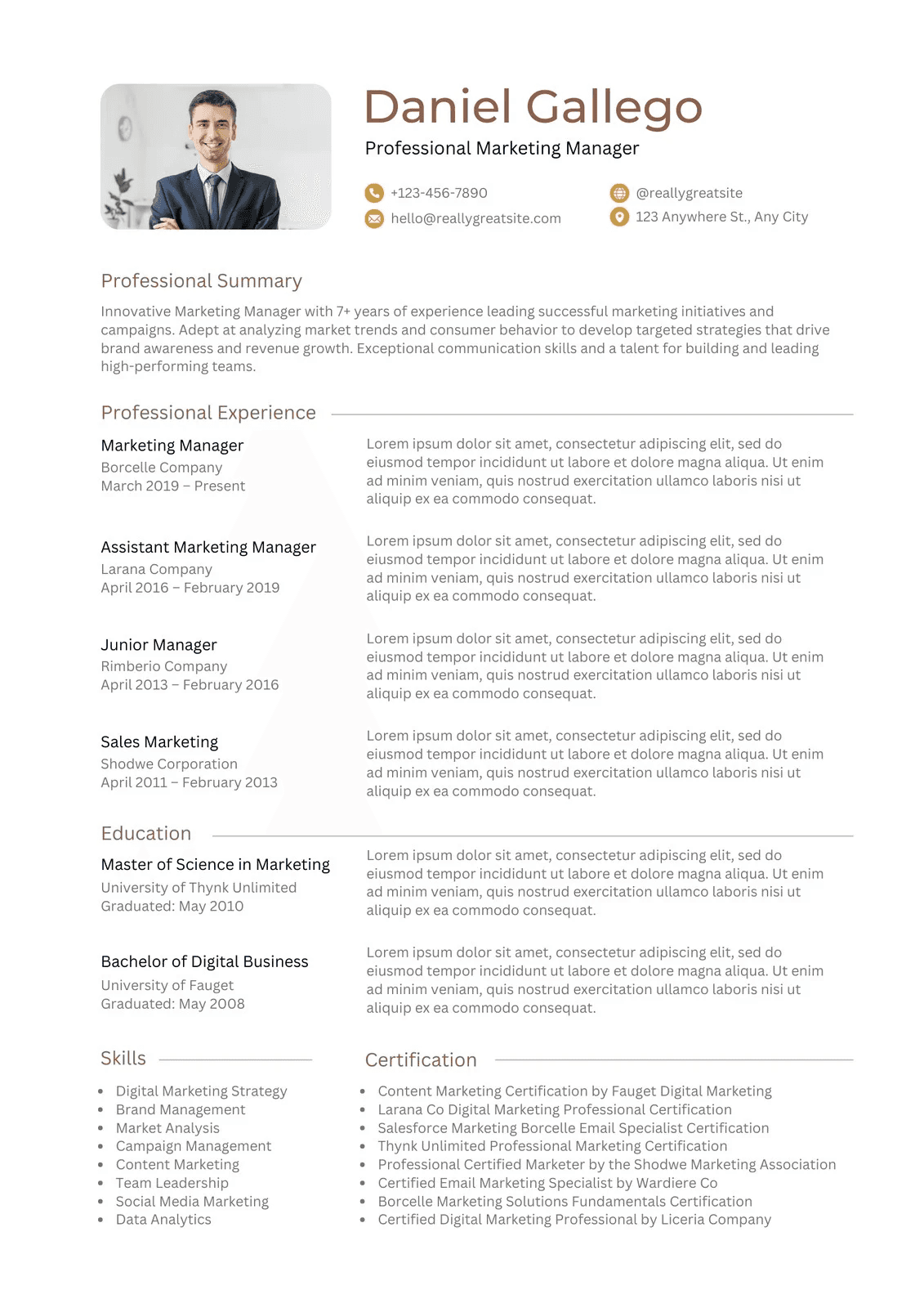 Resume Template 8