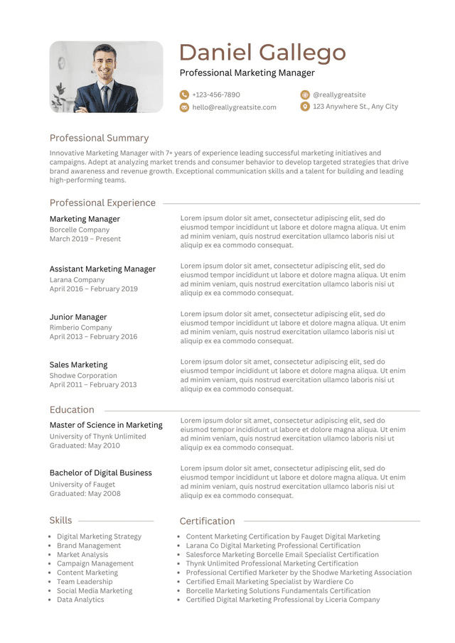 Resume Template 8